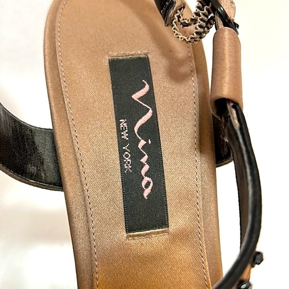 Nina Beaded Satin Leather Upper Slingback Heels Size 7 - NWOT - Picture 9 of 12